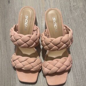 Soda Women's Braided Strap Sandals - Blush